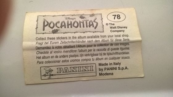 Cromo Pocahontas - 78 (portes incluídos)