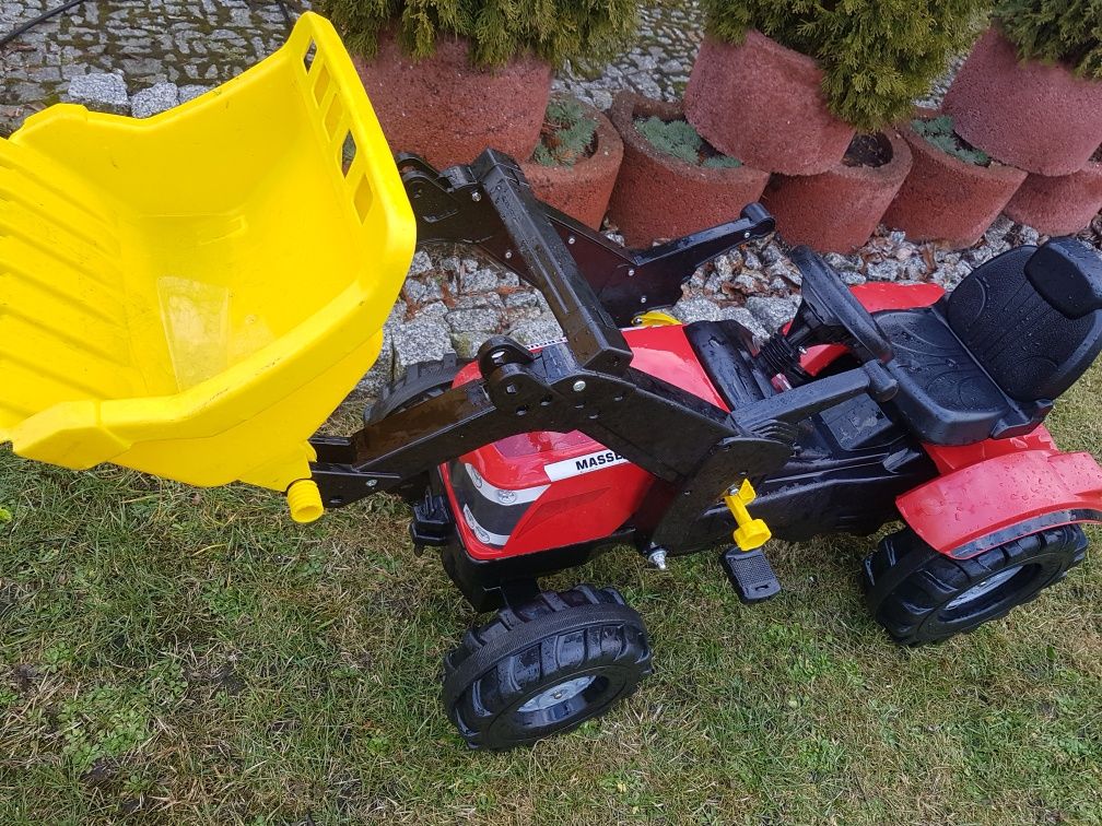 Massey Ferguson duży traktor na pedały Rolly Toys  pług