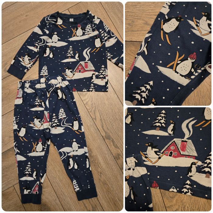 Piżama dwuczęściowa Lindex, rozm. 92, zimowy motyw