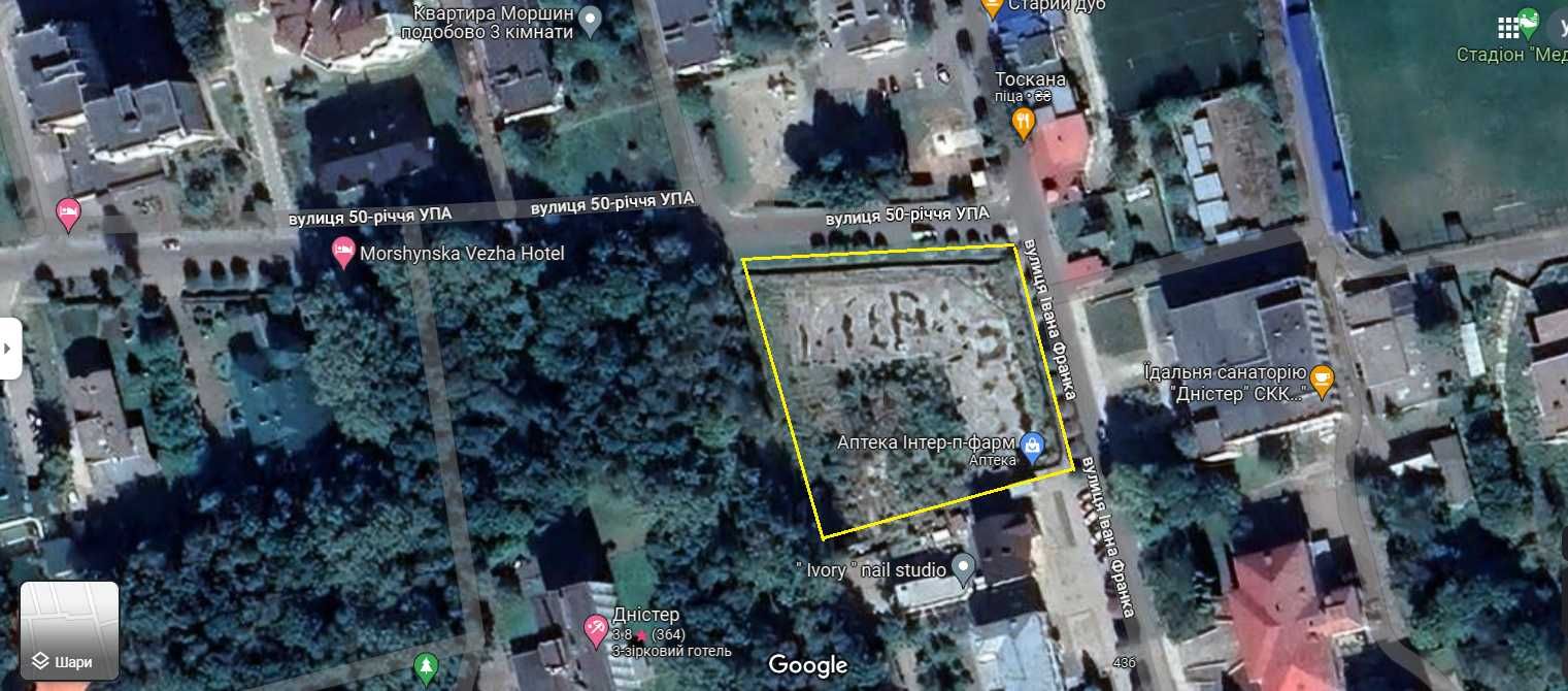 Продаж земельної ділянки під будівництво готелю в м. Моршині