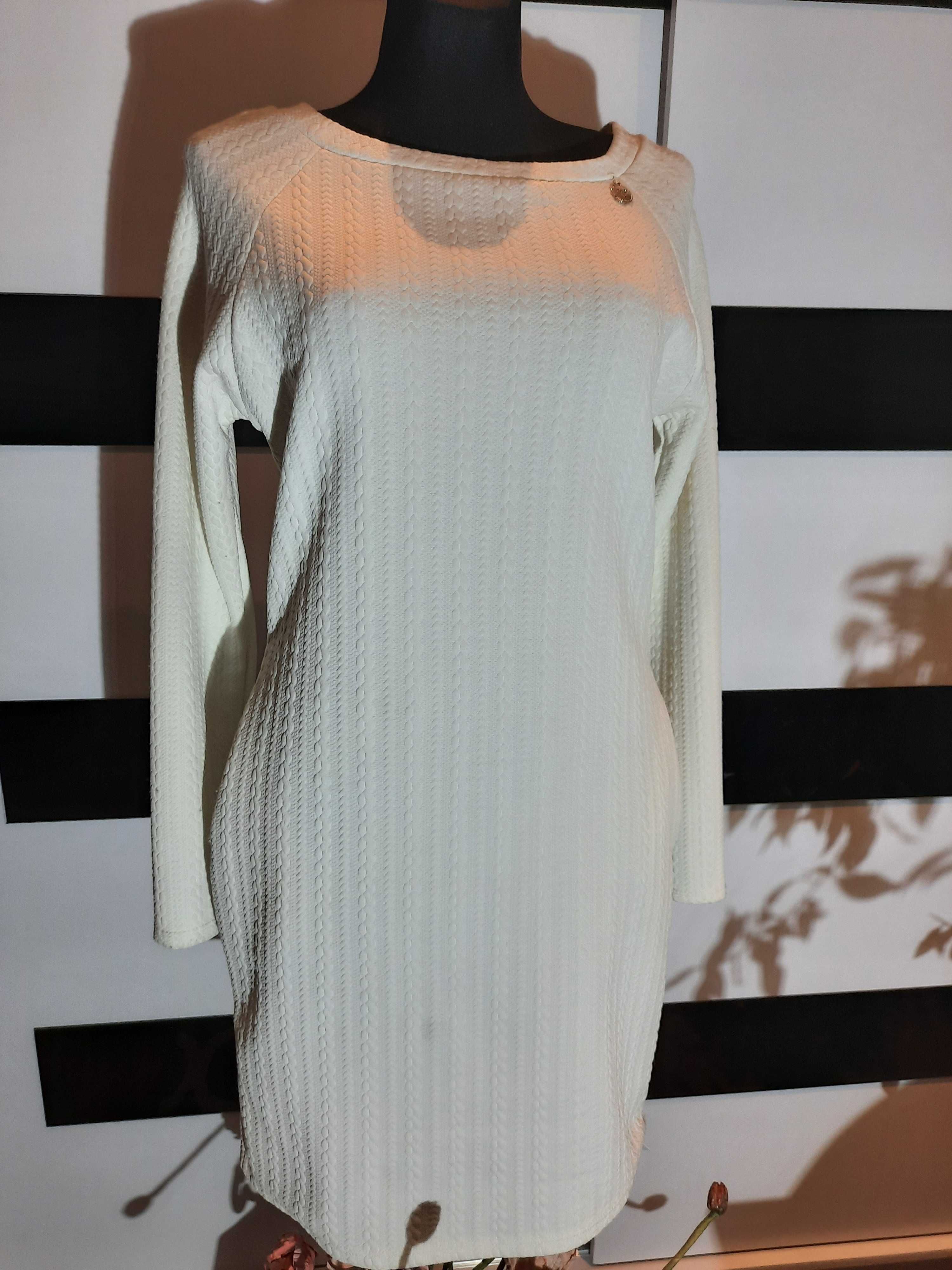 Lato lato sukienka biała/ecru Made in Italy rozmiar M/L Nowa bez metki