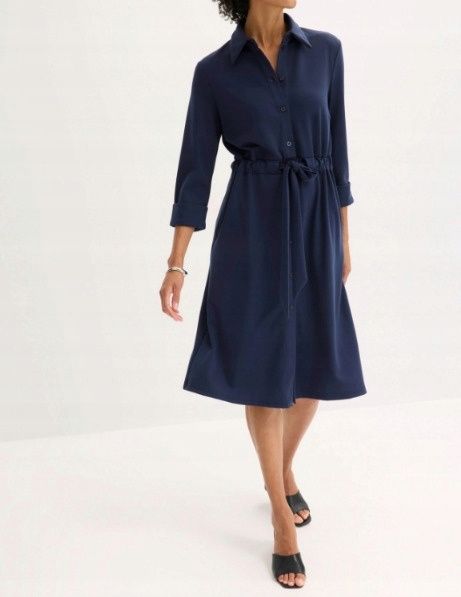 B.P.C sukienka szmizjerka granatowa punto di roma ^52/54