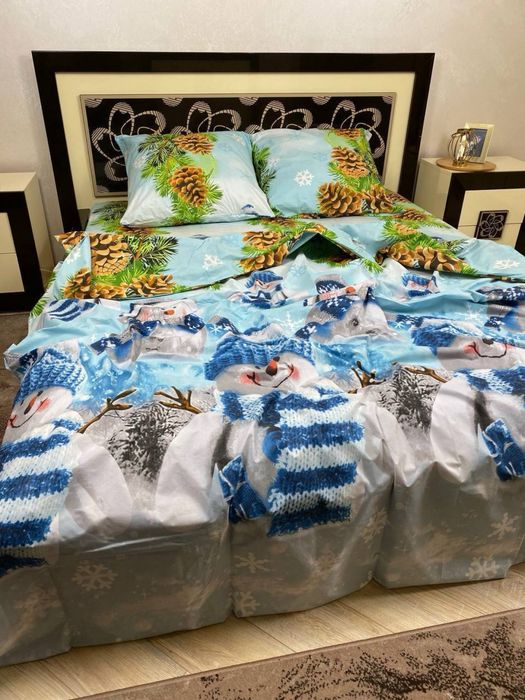 НОВОРІЧНА постіль Різдвяна Санта сніжинки новий рік