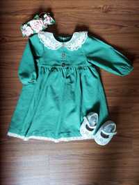 Детское платье зеленого цвета