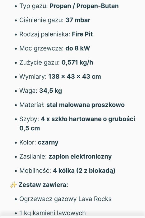 Ogrzewacz gazowy tarasowy nowy 8kW PILNE