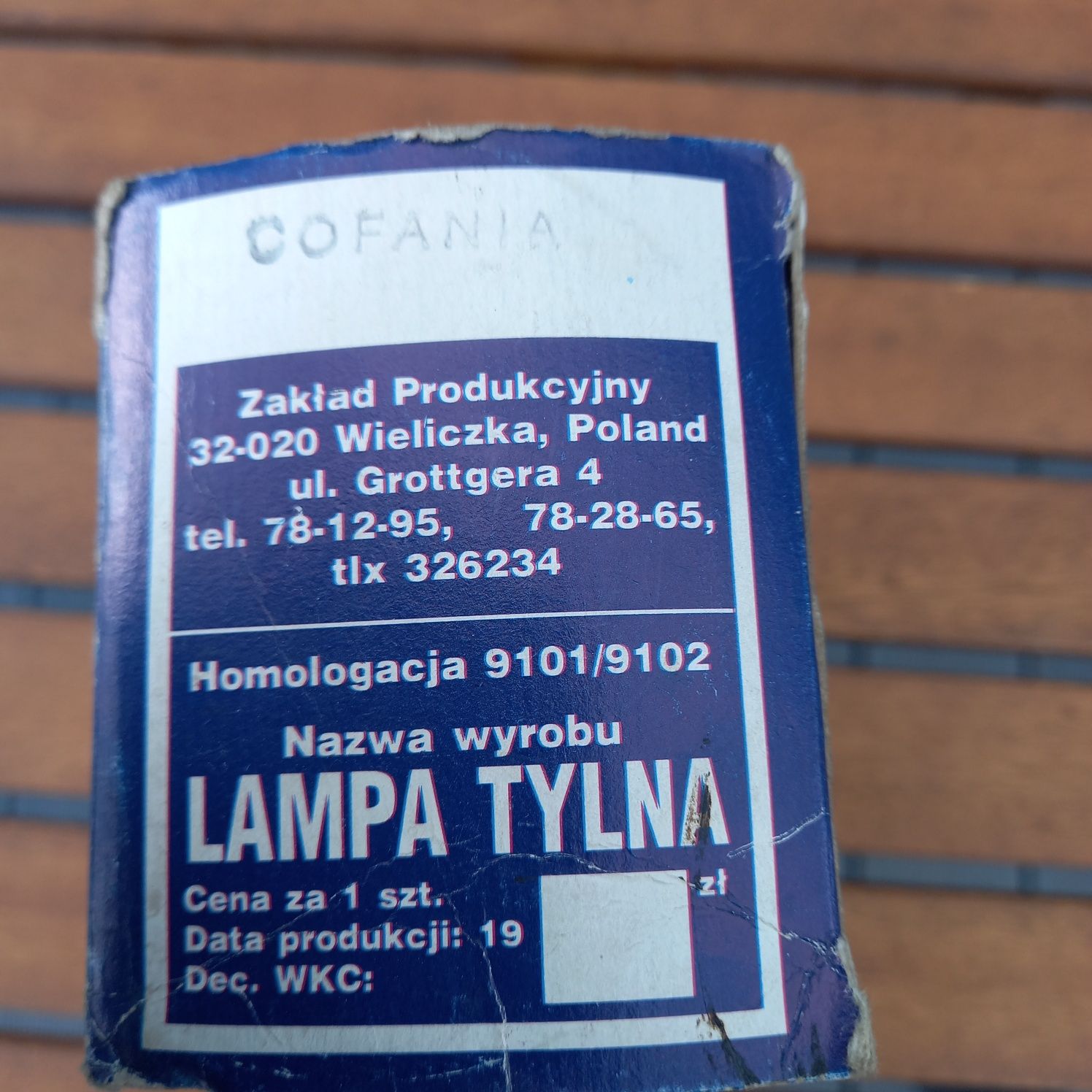 Lampa tylna Fiat 126 cofania biała