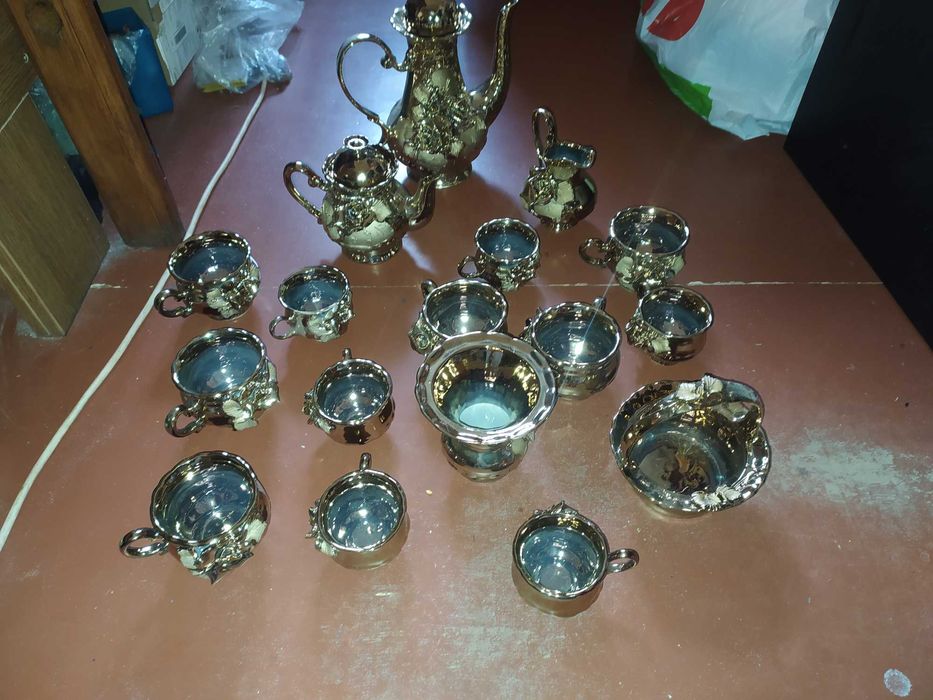 Сервіз золотий, позолочений, під золотий з 21 предмета