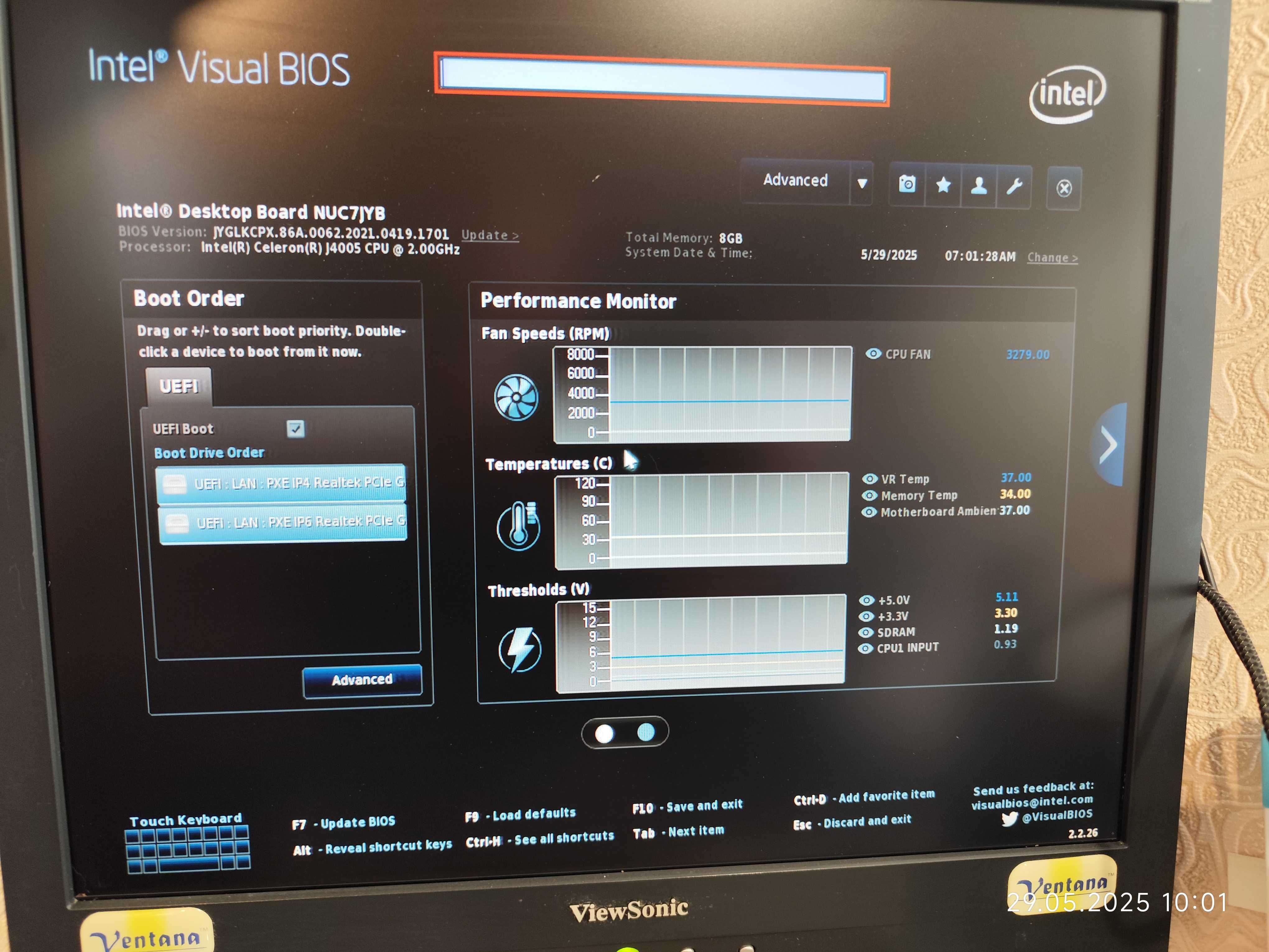 Intel NUC7CJYHN2 Celeron j4005 2/2 2.7GHz ddr4x2 + sata + wifiac + bt5