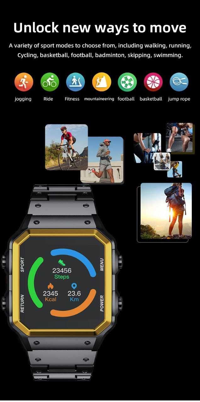Aiweile AW38 Inteligentny zegarek dla Androida IPhone IOS