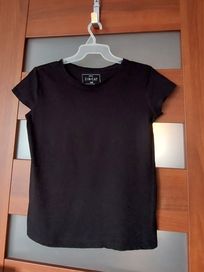 Bluzka t-shirt dziewczęca czarna Sinsay XXS