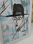 Quadro original e único de autor em acrílico s/ tela. "Fernando Pessoa