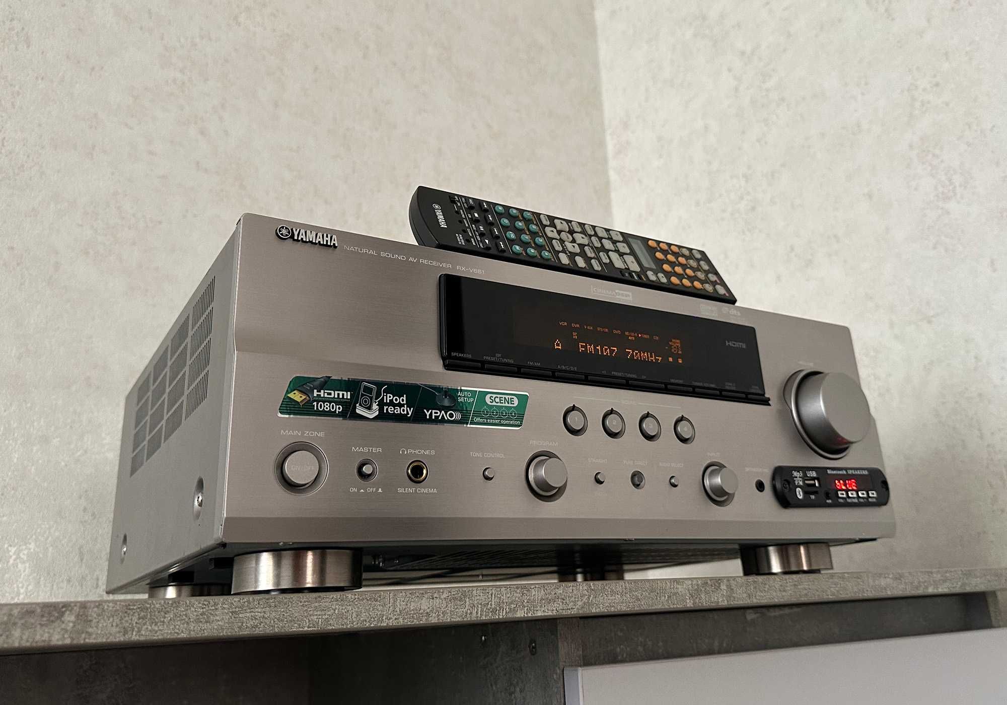 Ресивер Yamaha RX-V661 (7 × 140 Вт / USB / BlueTooth / ЦАП / FM-тюнер)