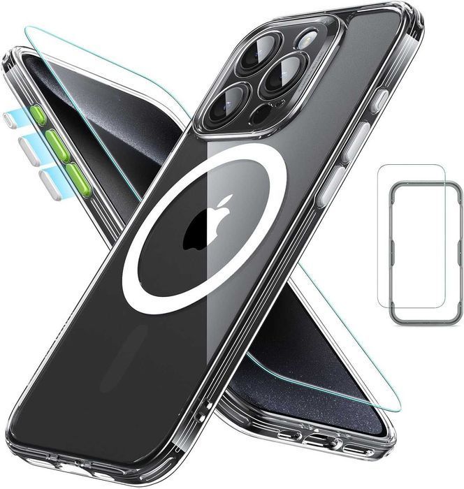 ESR Classic etui MagSafe do iPhone 15 Pro + szkło + aparat aplikator