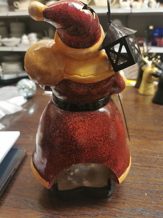 Świecznik Lampion Mikołaj na podgrzewacz Święta