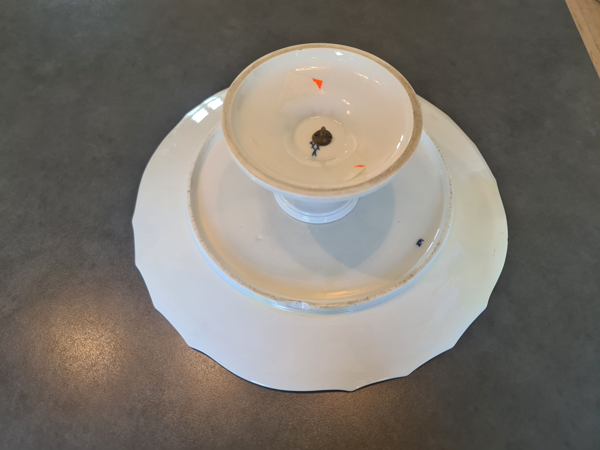 Patera na ciasto, porcelana miśnia