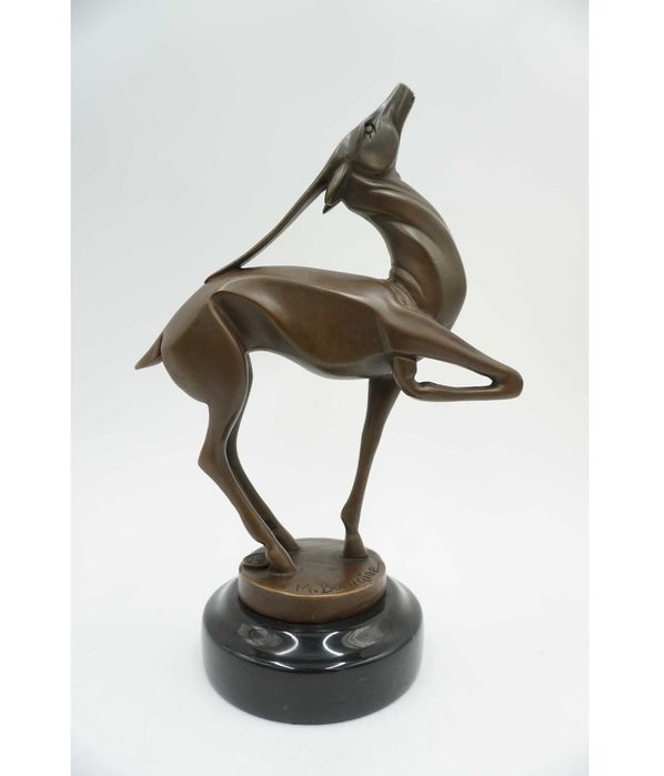 FIGURA Z BRĄZU młody jeleń prezent dla myśliwego art deco