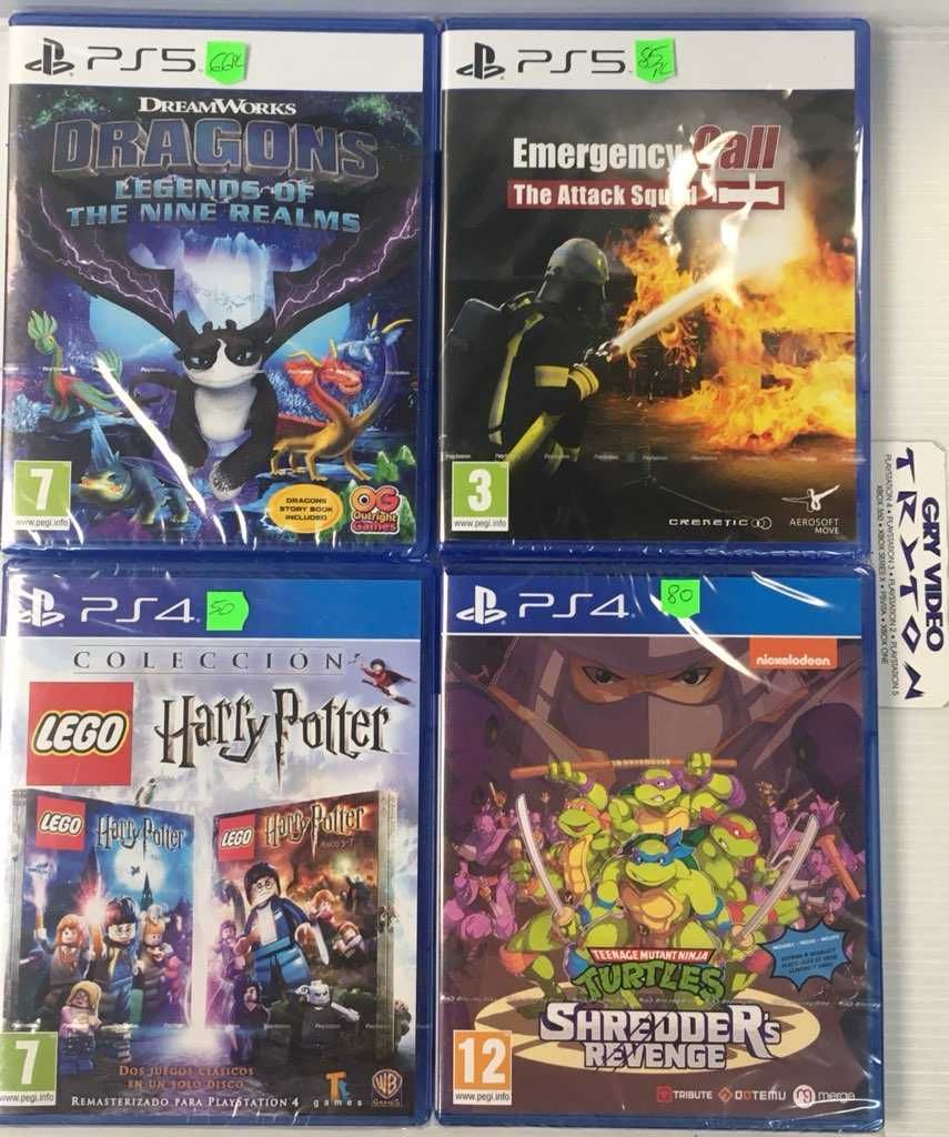 Gry PS4/PS5 TMNT Lego Harry Potter Jeźdźcy Smoków Emergency Call