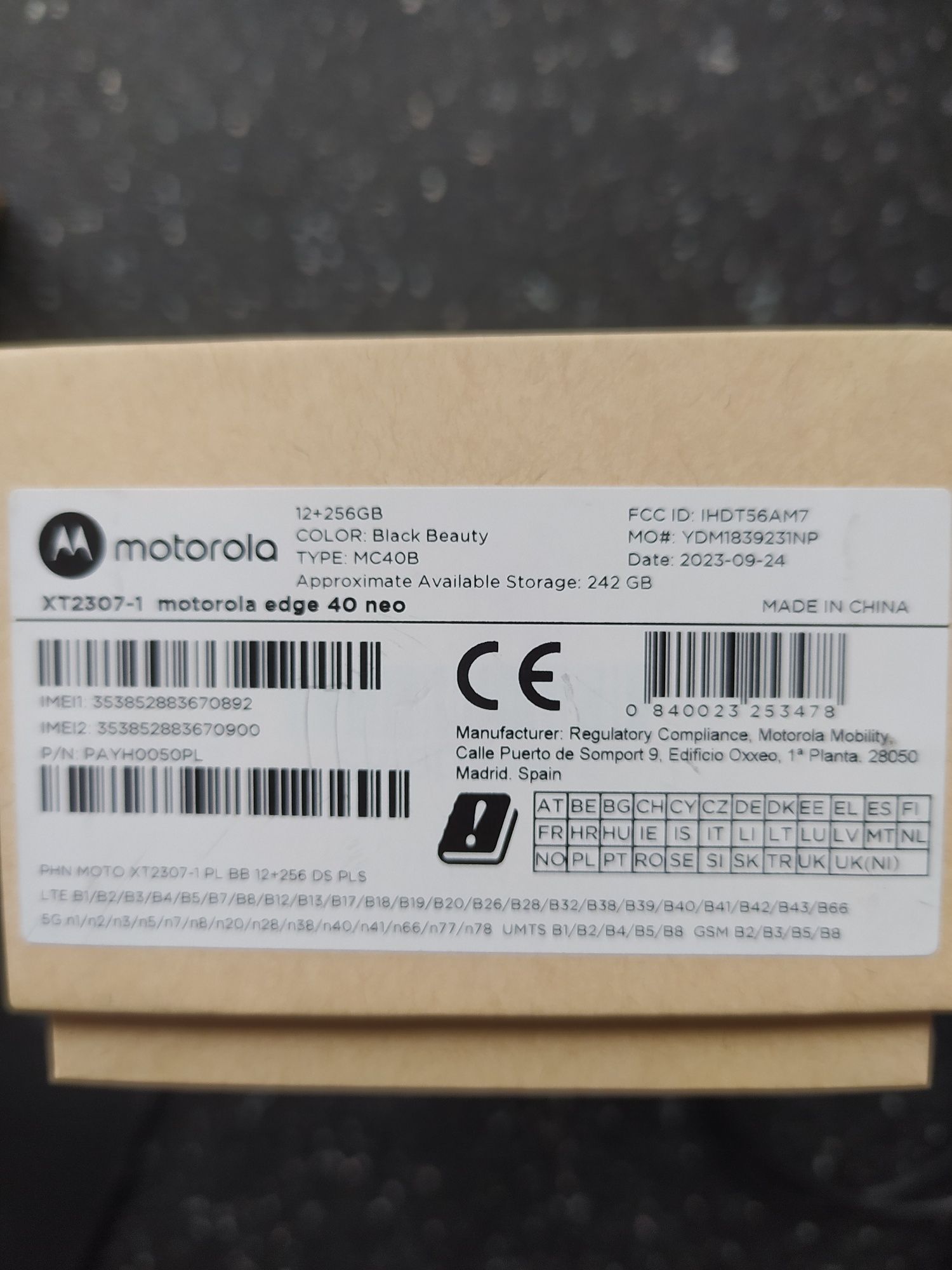 Smartfon Motorola Edge 40 Neo 12/256