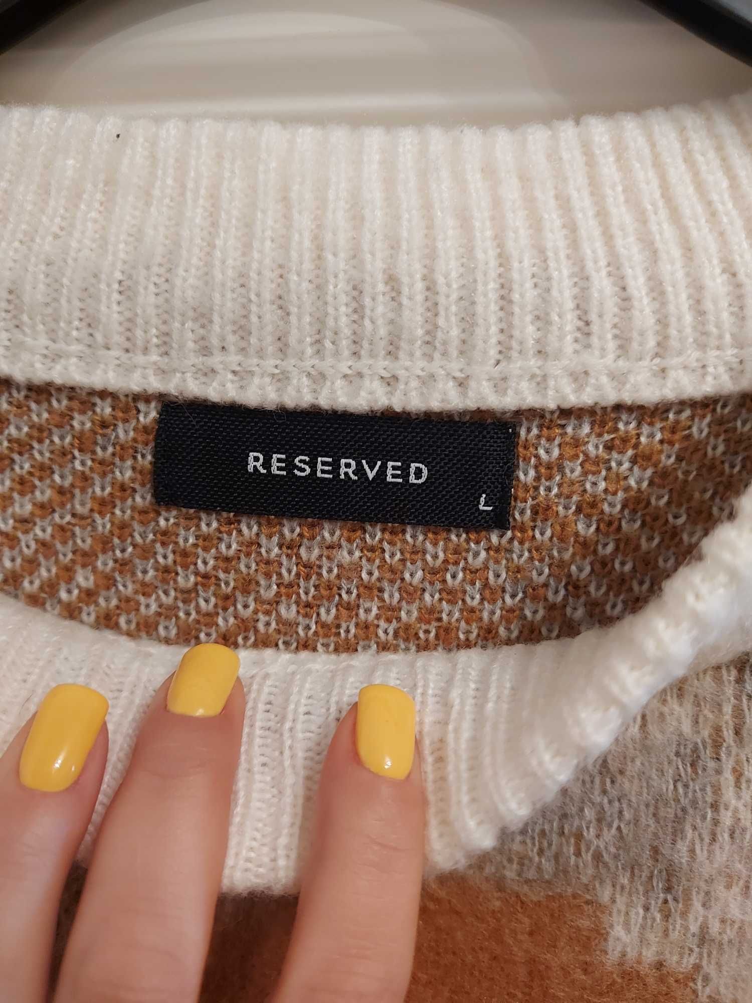 Sweter Reserved Kolorowy wzór uniseks na jesień