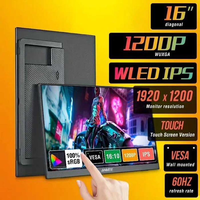 Портативный сенсорный монитор Anmite 16"
