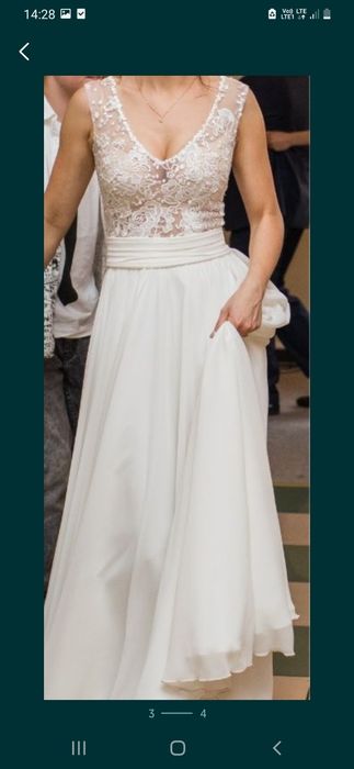 Suknia ślubna boho koronka xs s 34 36