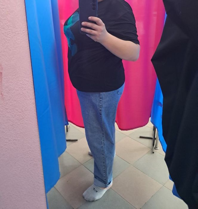 Великий розмір Круті джинси, мом