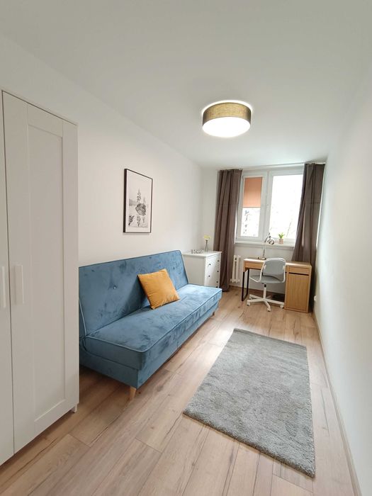 Pokój 1 os w mieszkaniu 3 pokoje, po remoncie, ul. Bobrza 18/Popowice