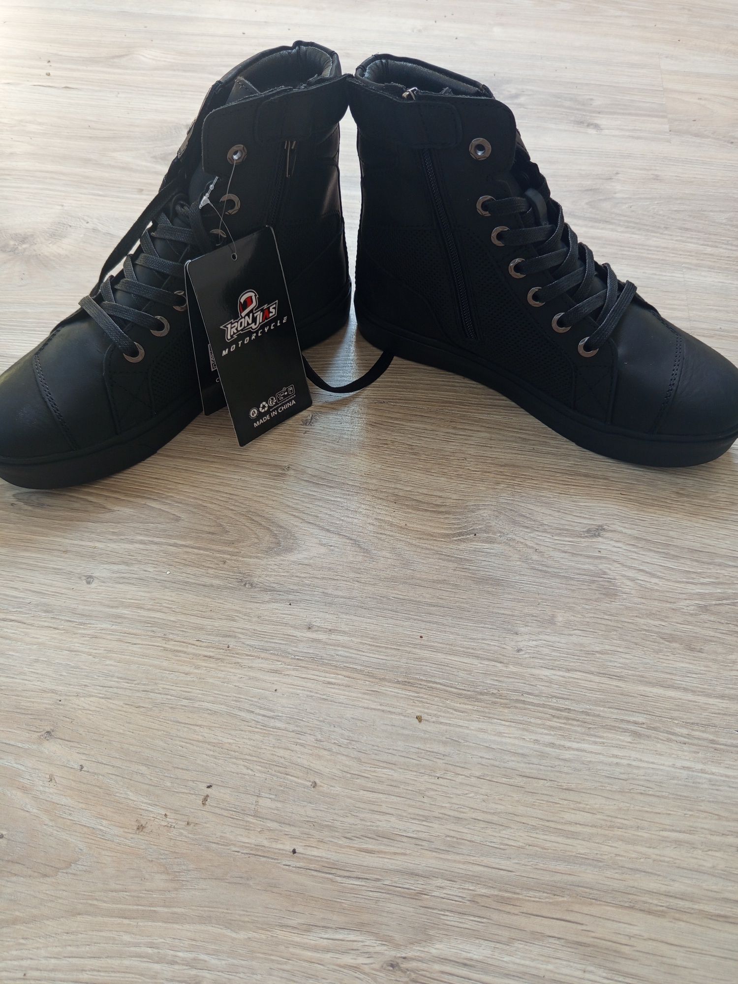 Retro skórzane buty motocyklowe