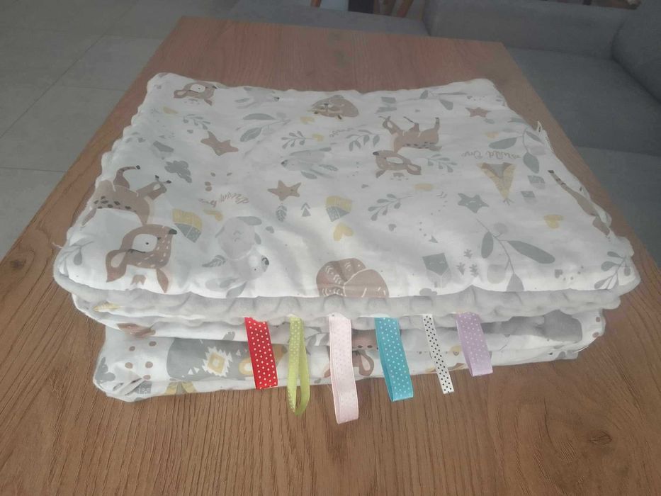 komplet minky kocyk 75x100cm kołderka+ poduszka