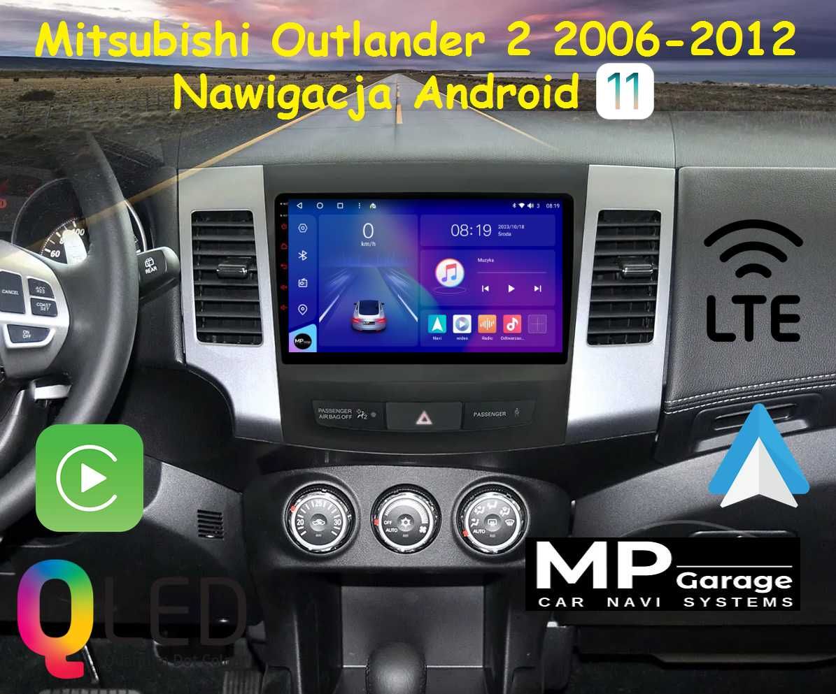 Radio Mitsubishi Outlander II Radio Android CarPlay/AA Qled 4G Montaż