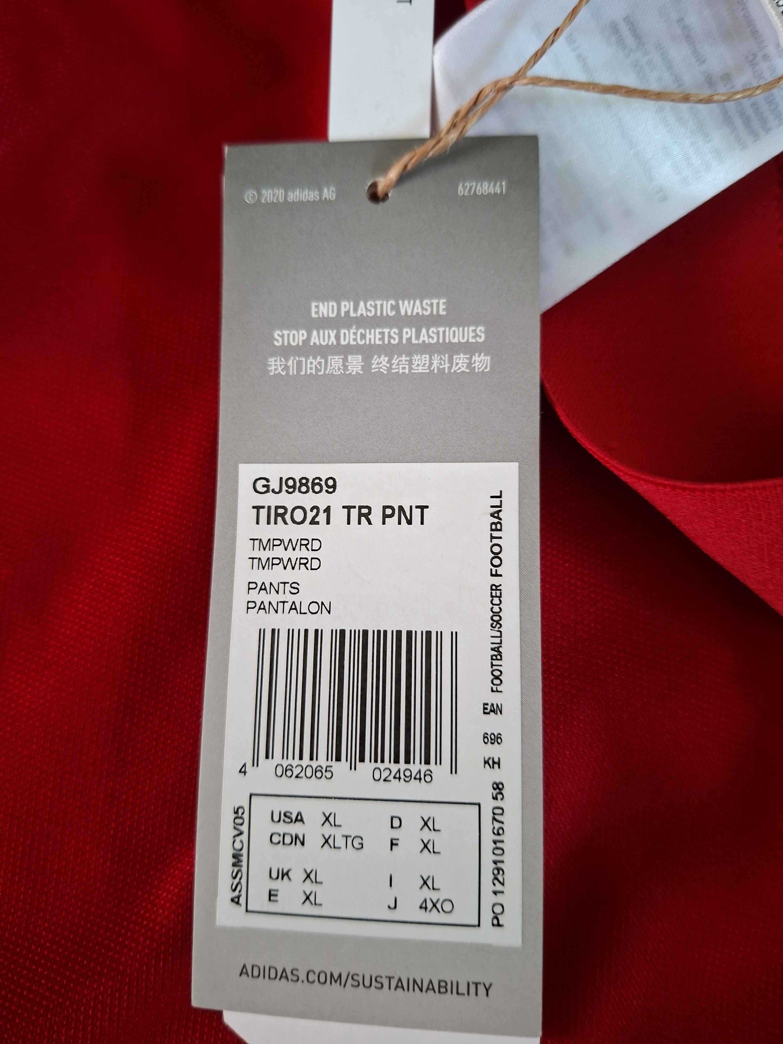 Spodnie dresowe Adidas Tiro 21 GJ9869, rozmiar XL, czerwone