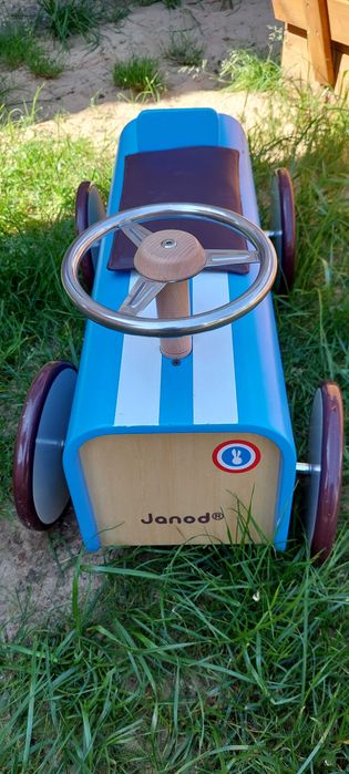 Jeździk JANOD, drewniany jeździk retro Bolid wyścigowy