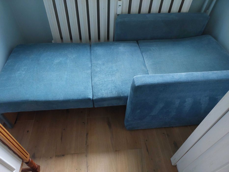 Sofa rozkladana 1 osobowa, niebieska - stan bdb:)