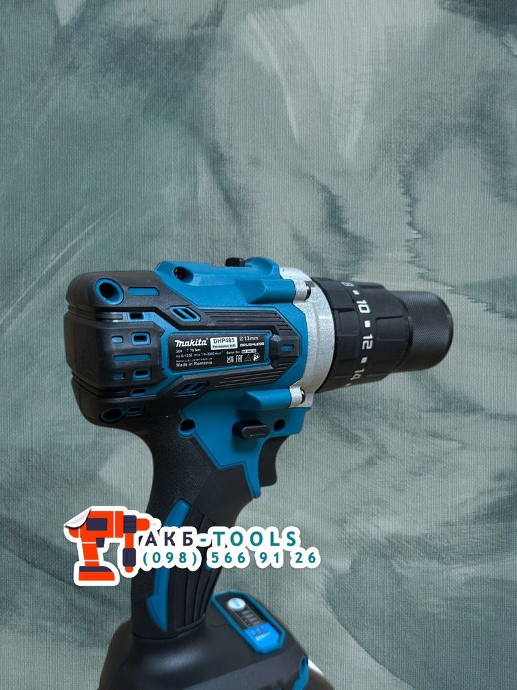 Безщітковий Шуруповерт Makita DHP485 функція удару є Дрель Шурупокрут
