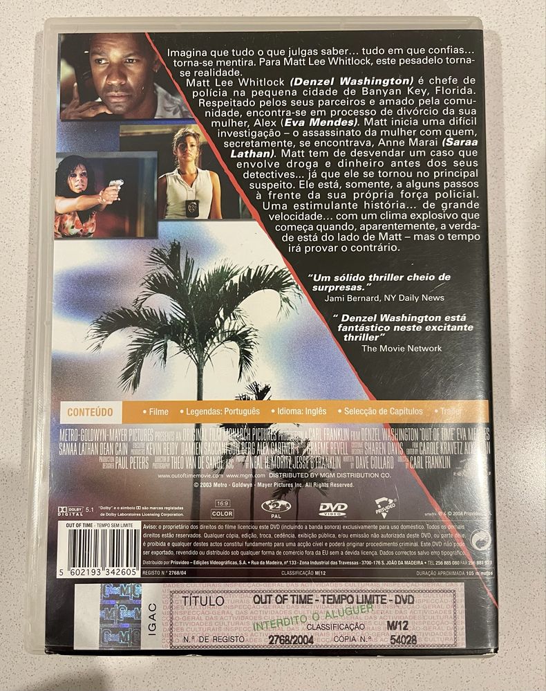 Filme - Out of time - Tempo Limite - DVD