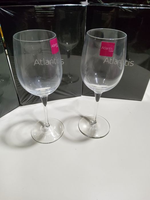 Conjunto Copos  de Vinho Branco Atlantis Cristal - Novo