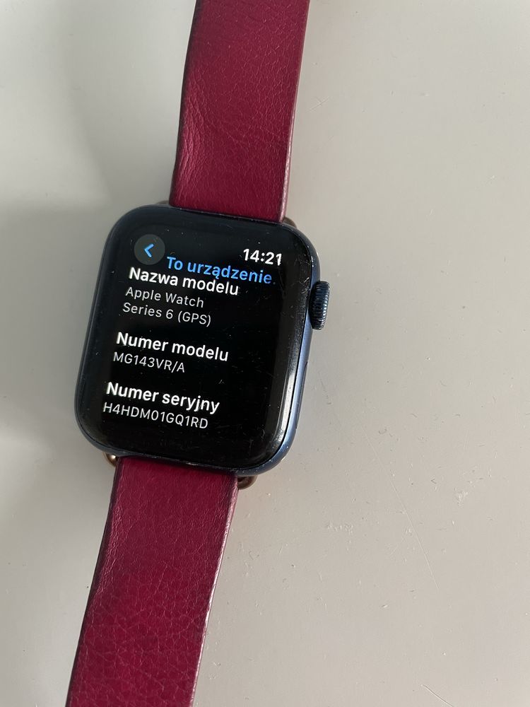 Apple watch Smartwatch 6. Generacji z oryginalnym paskiem i kablem