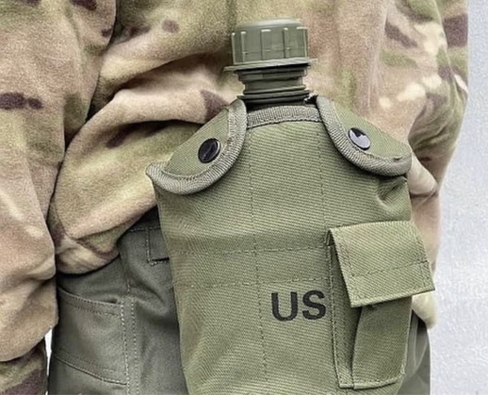 Фляга военная армейская тактическая в чехле с котелком Mil-tac