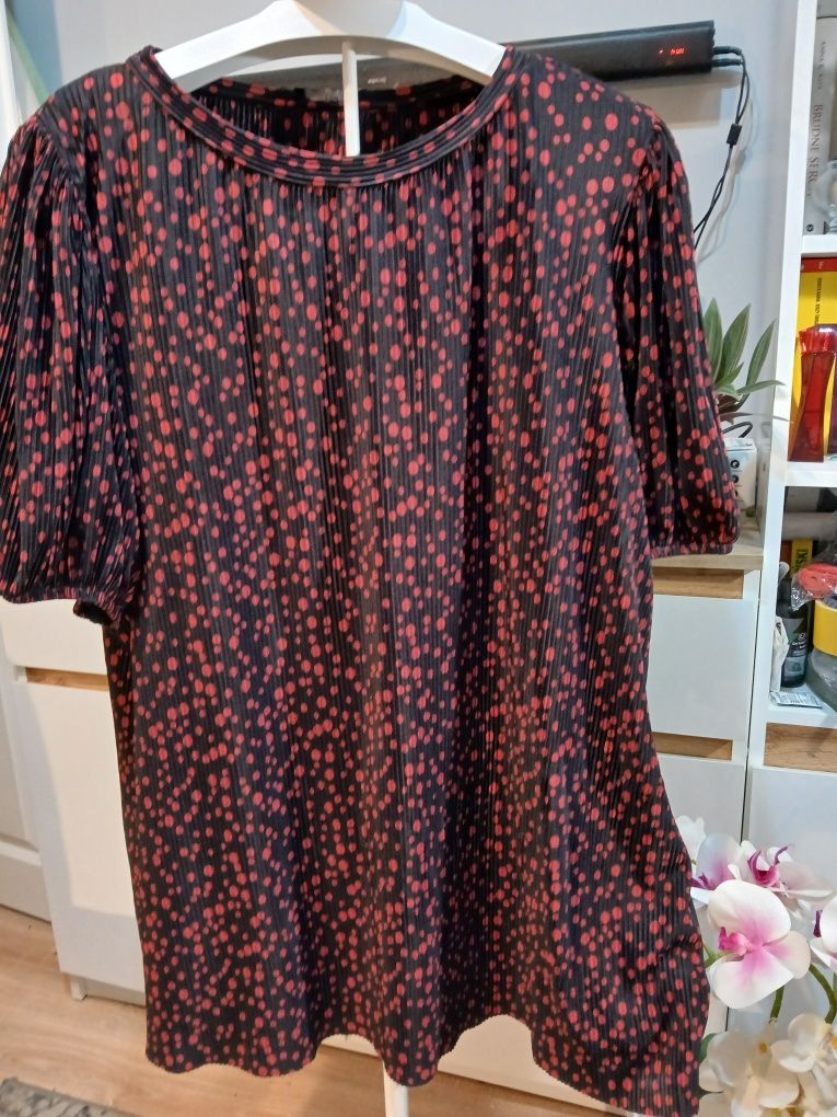 Plisowana bluzka w kropki F&F rozmiar 48