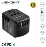 Uniwersalny adapter podróżny LENCENT 3xUSB + USB-C