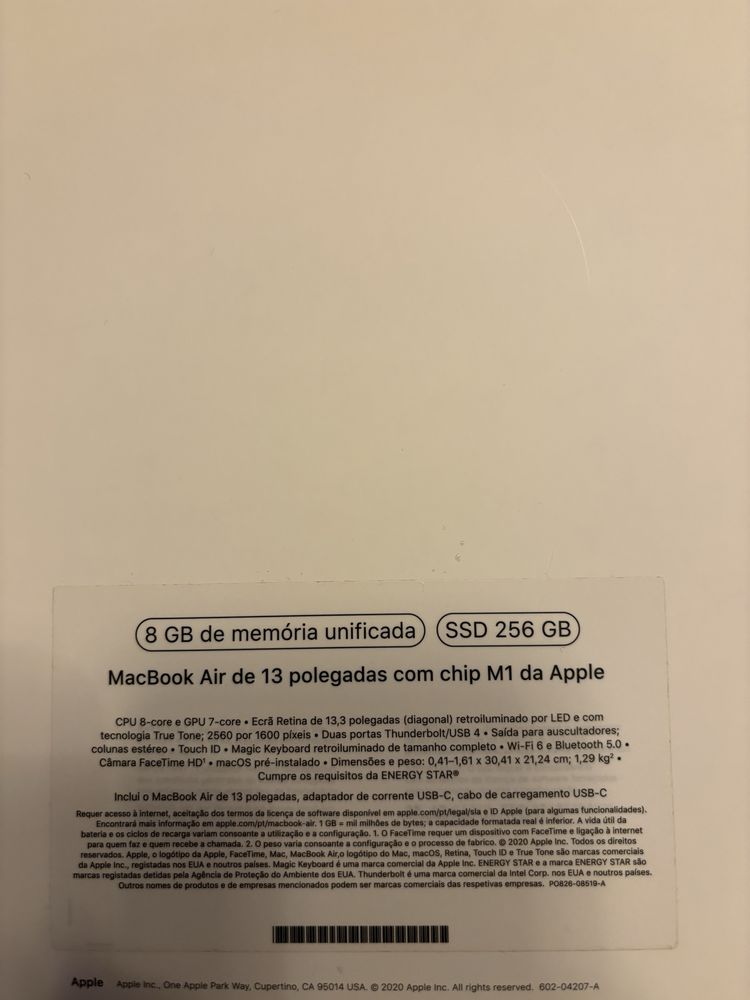 MacBook Air M1, 13 polegadas