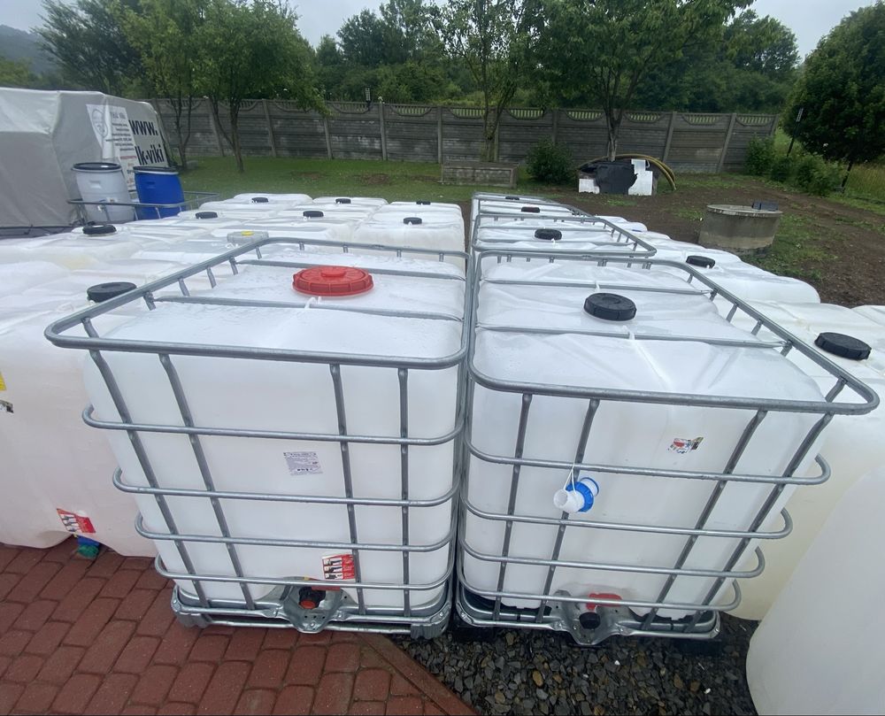 Zbiornik Paletopojemnik Mauzer 1000l Czysty F-Vat na paliwo, wode itp.