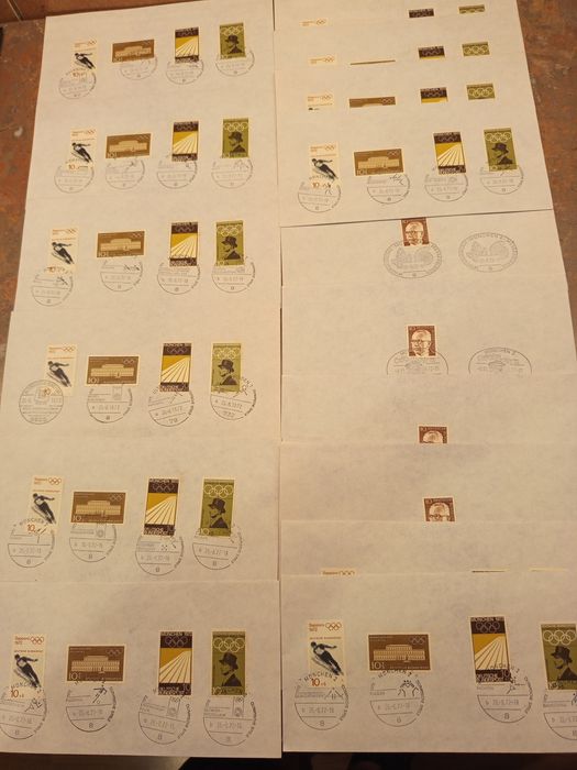 Zestaw kopert, znaczków Olimpiada 1972