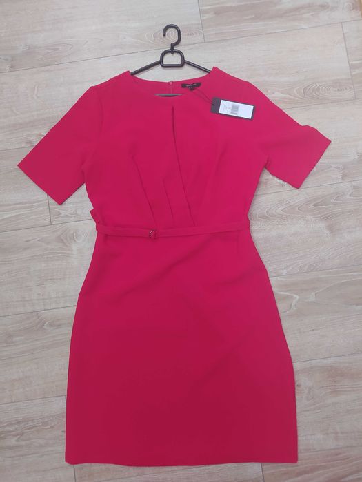 Czerwona sukienka kopertowa z greenpoint nowa z metką, 38