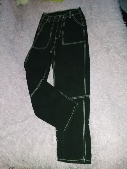 Джинси h&m чорні/контрастна строчка