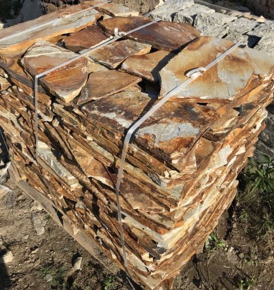 Brązowy Łupek Naturalny Kamień Ogrodowy Elewacja Okładzina