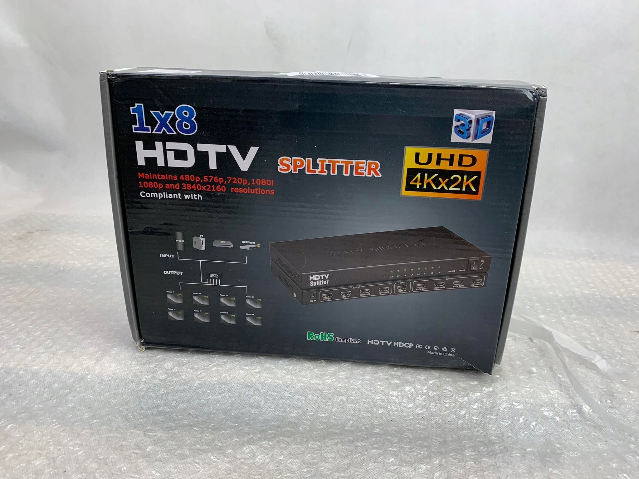 8-portowy rozdzielacz z zasilaniem HDMI Security