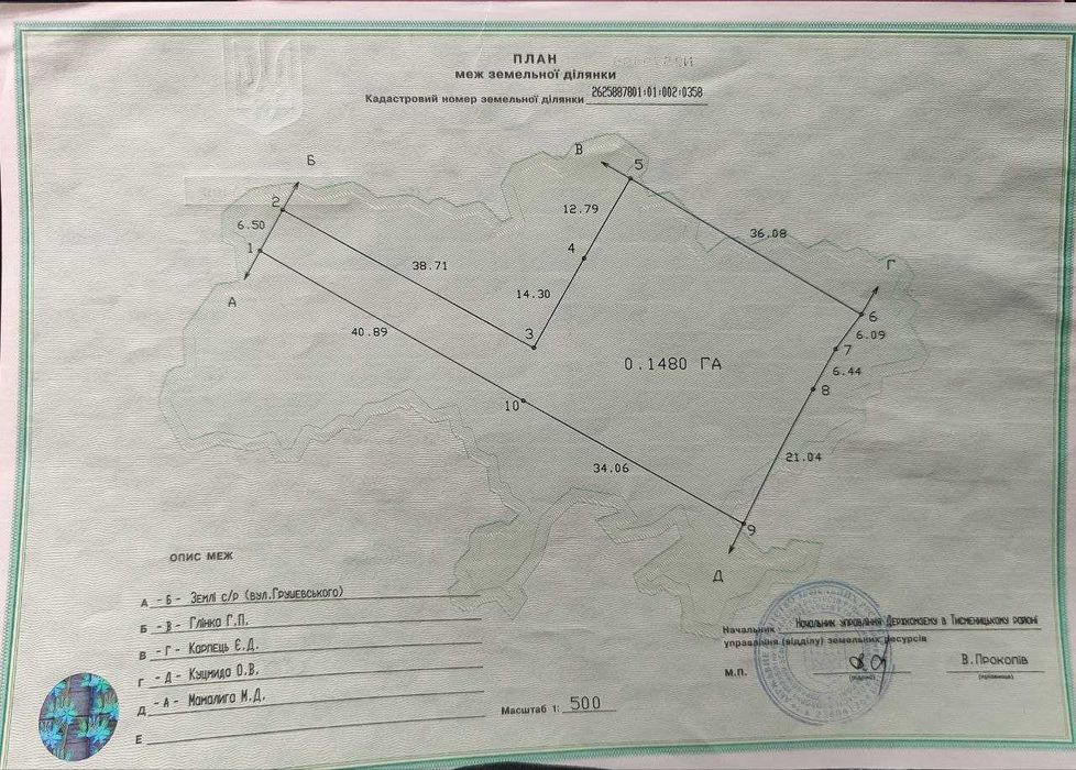 Продаж земельної ділянки в с. Черніїв