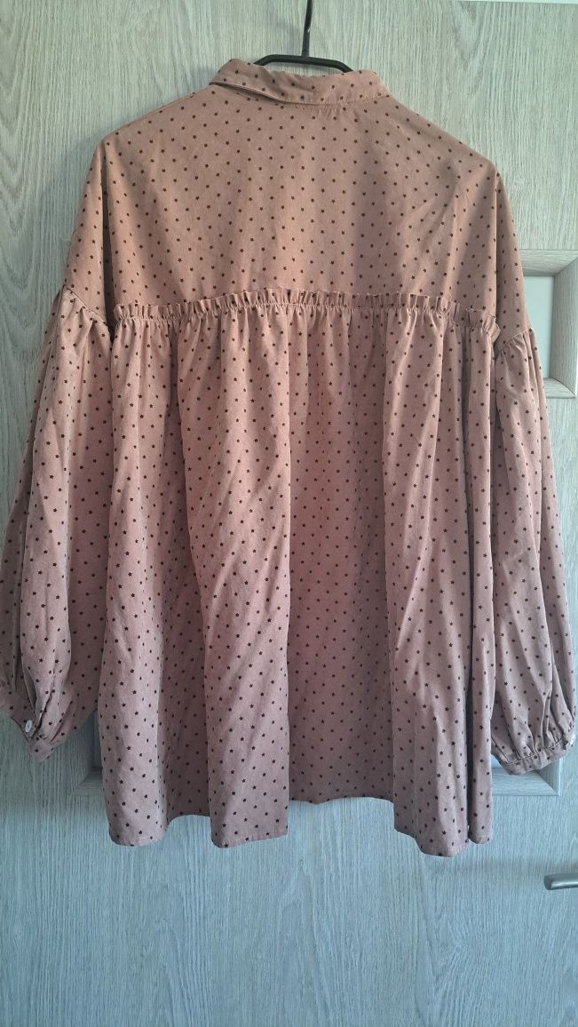 Koszula damska Wiya  plus size luźny krój 46 48 XXL brudny róż