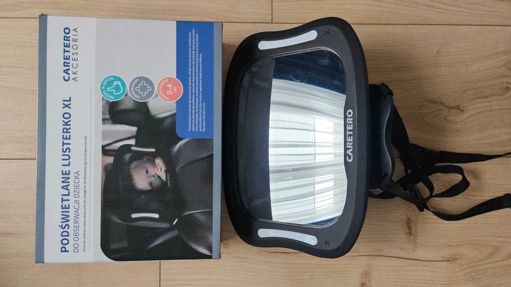 Lusterko do obserwacji dziecka do samochodu podświetlane Caretero XL
